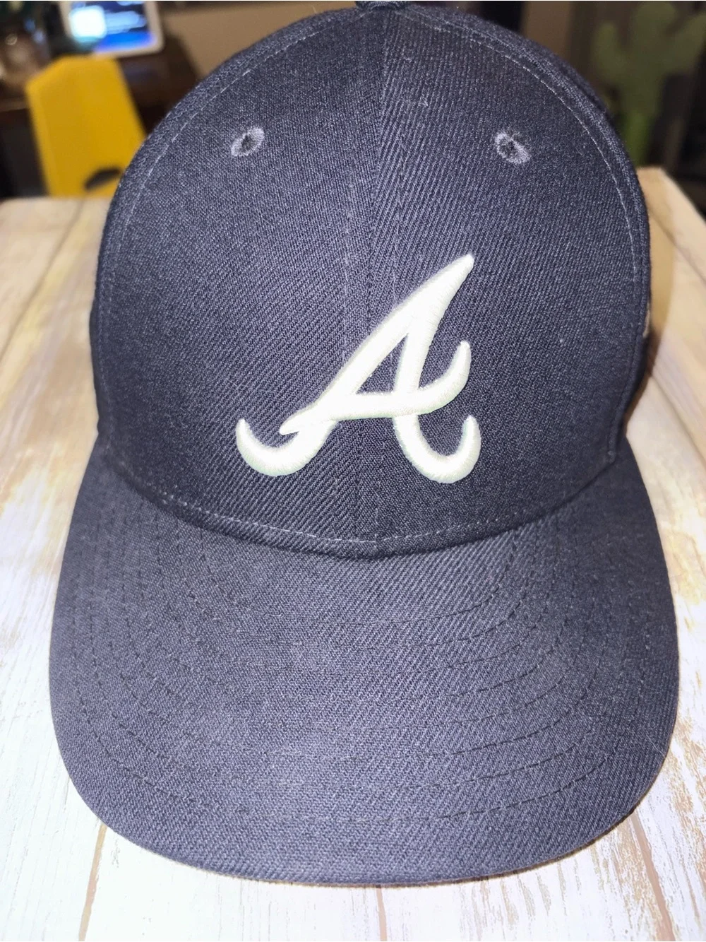 New Era Black Baseball Cap with White 'A' Logo — Fitted Team Hat Atlanta Braves